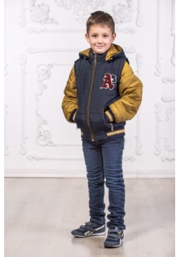 Happy Family демисезонная куртка-жилетка для мальчика Артур золото